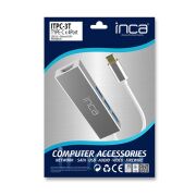 Inca ITPC-3T Type-C Girişli 4 Port Usb 3.0 Çoklayıcı Hub + Ethernet RJ45 Mulitiplexer