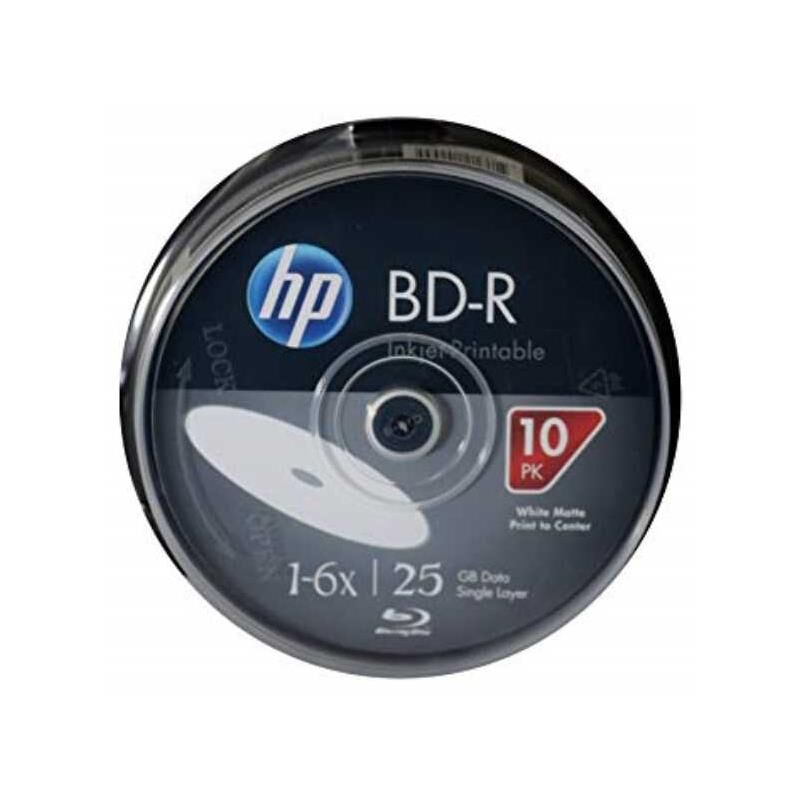 HP Blu-Ray BD-R 6X 25GB 10Lu Cake Box (Printable)