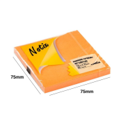 Notix Yapışkanlı Not Kağıdı Neon Turuncu 75 mm x 75 mm 80 Yaprak