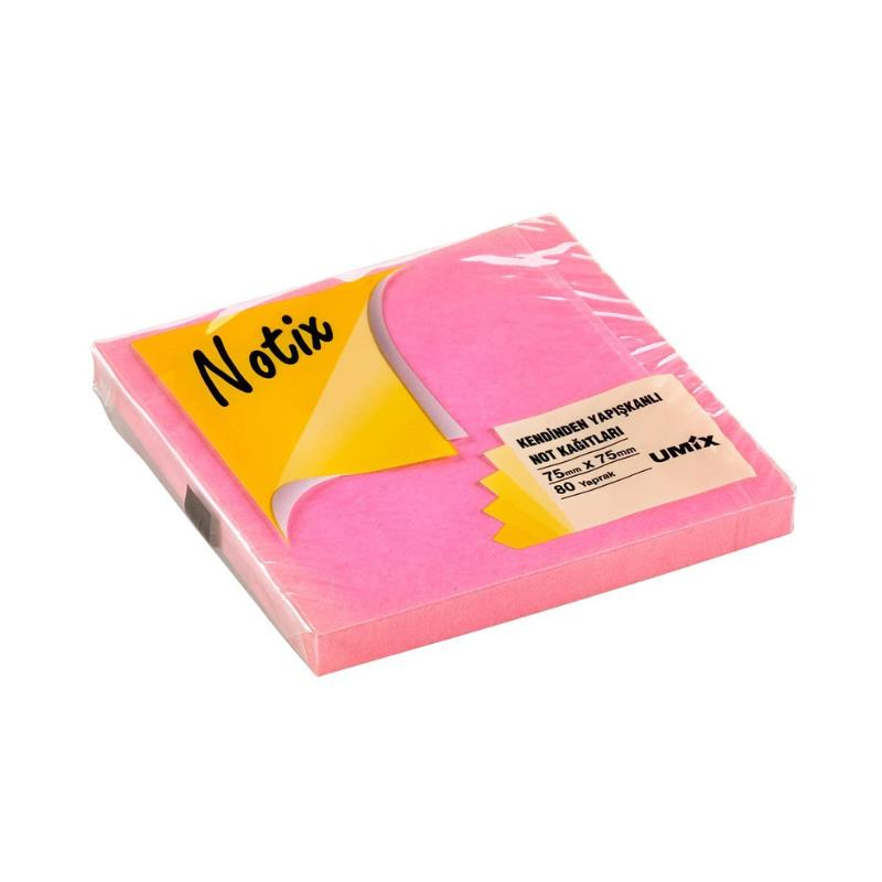Notix Yapışkanlı Not Kağıdı Neon Pembe 75 mm x 75 mm 80 Yaprak