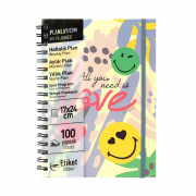 Mynote Smiley Spiralli Defter A5 (17x25) Kraft Kapak, Çizgili, 100 Yaprak