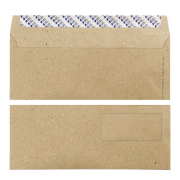 Elitstore Diplomat Zarf Kraft Pencereli Silikonlu 90 gr. 10.5 cm x 24 cm 100'lü Paket