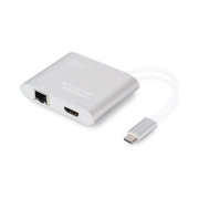 Digitus DA-70847 USB Type-C to USB 3.0 x2 HDMI RJ45 Multiport Dönüştürücü Adaptör