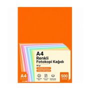 Elitstore A4 Renkli Fotokopi Kağıdı 80 gr 1 Paket 500 Yaprak - Fosforlu Turuncu