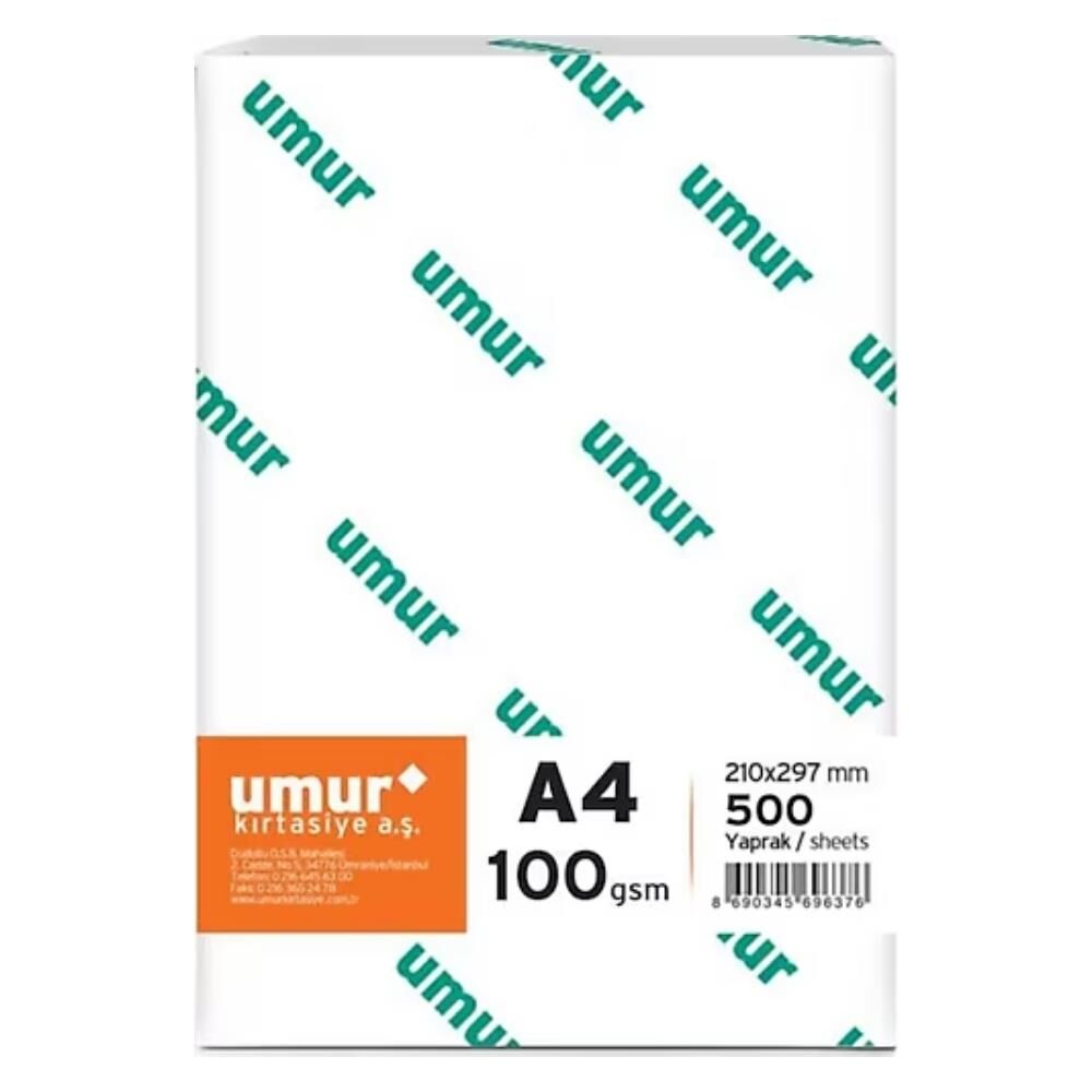 Umur A4 Gramajlı Fotokopi Kağıdı 100 gr 1 Paket 500 Yaprak