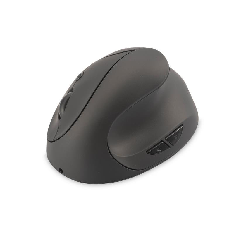 Digitus DA-20155 Kablosuz Ergonomik Mouse, dikey, 6D tuşlar, şarj edilebilir, siyah