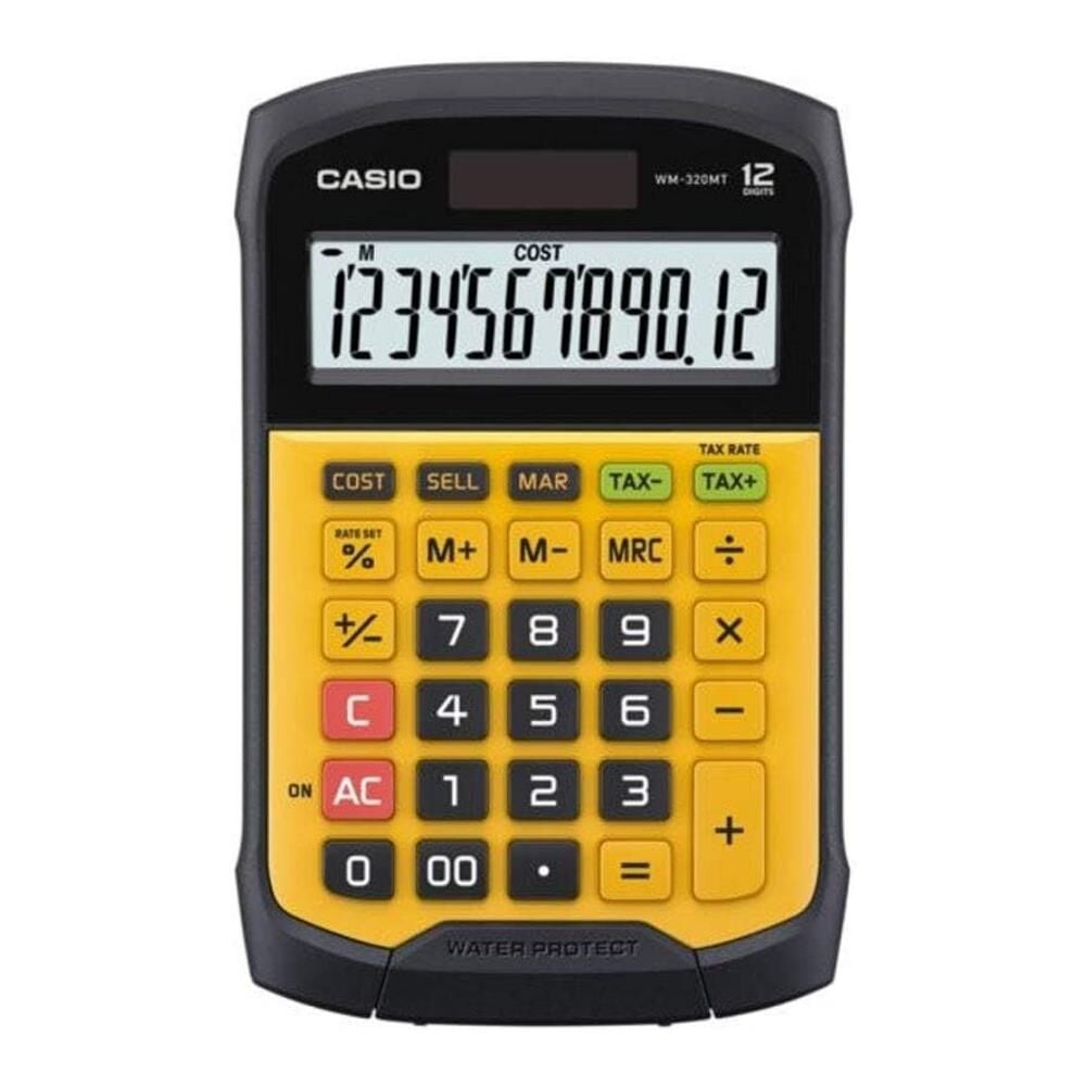 Casio WM-320MT 12 Hane Suya-Toza Dayanıklı Masa Üstü Hesap Makinesi