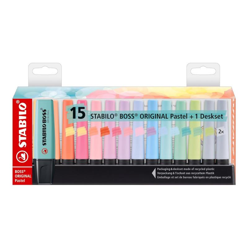 Stabilo Boss Original Fosforlu Kalem Seti Pastel Renkler 15'li Paket - 7015/02-5
