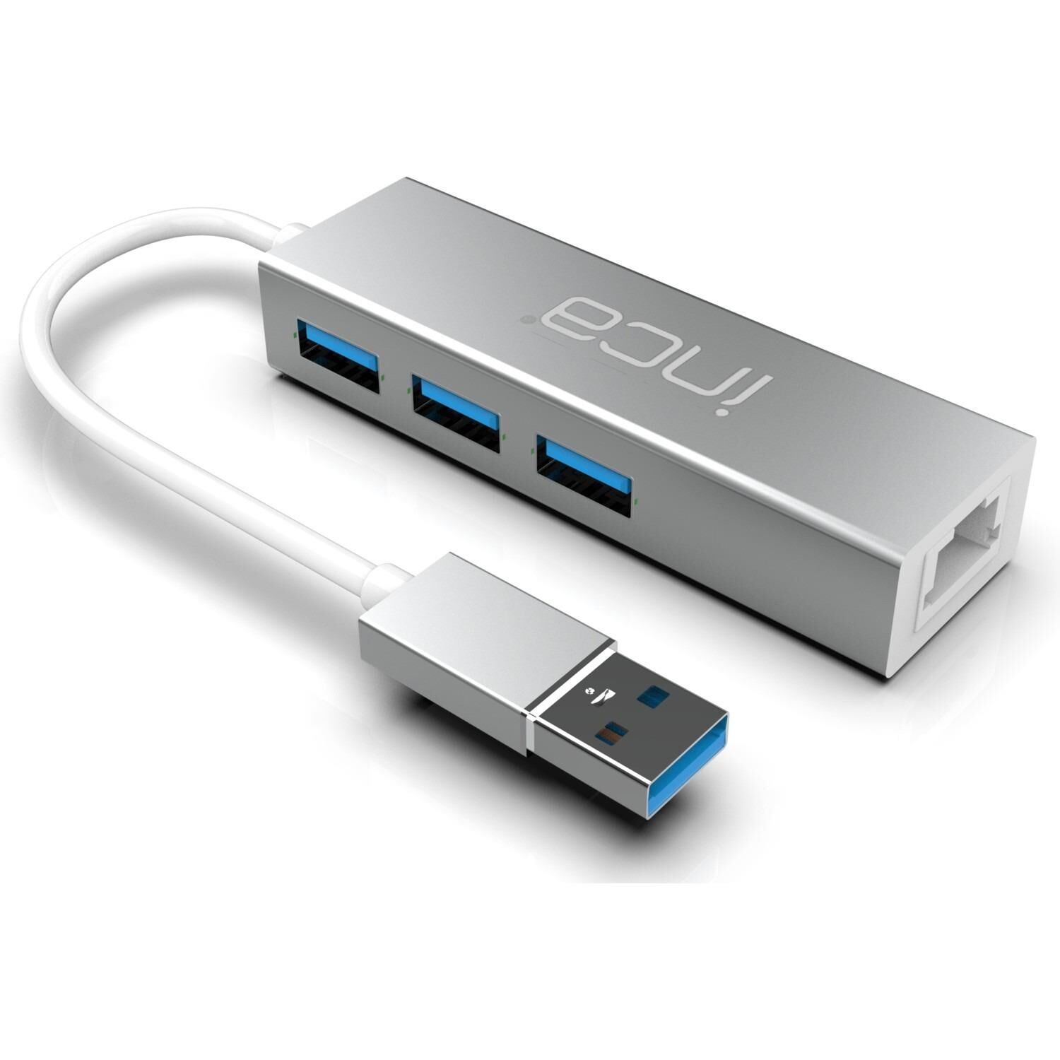 Inca USB Girişli 4 Port Usb 3.0 Çoklayıcı Hub + Ethernet RJ45 - IUSB-03T