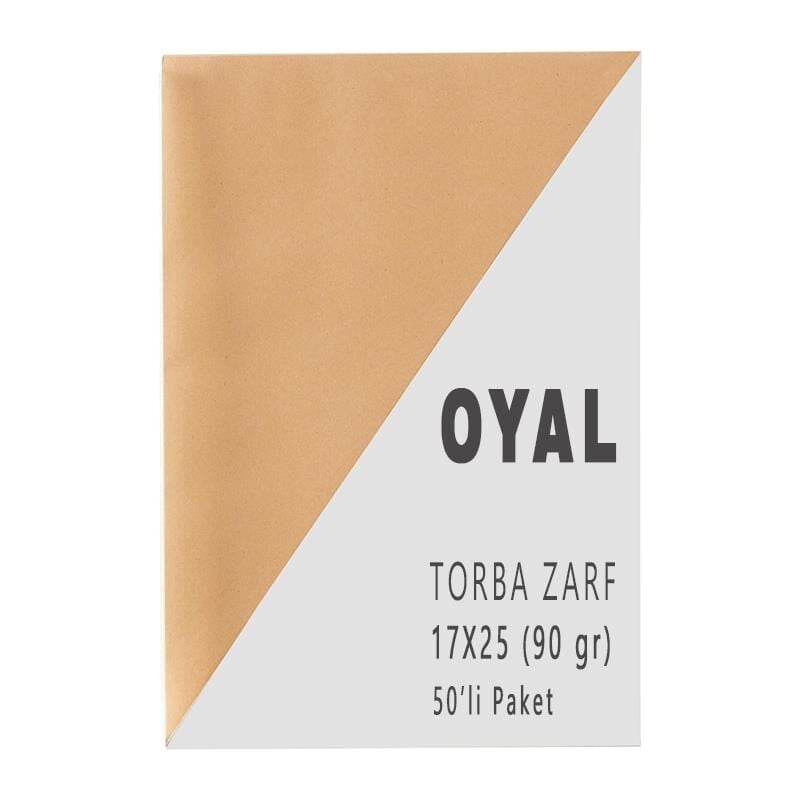 Oyal Kraft Torba Zarf 17 cm x 25 cm (17x25) 90 Gr 50'li Paket