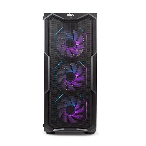 AIGO AQUARIUS Mesh 650W 80+ ARGB Mid Tower Kasa, L17 ARGB Reverse Fans x3, REAR: L17 ARGB fans x1