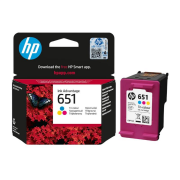 HP 651 Color Renkli Kartuş C2P11AE, Deskjet 5645, 5575, OfficeJet 202