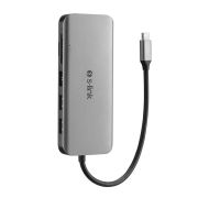 S-Link SW-U525 Gri Metal 10 in 1 Type C Multi-port Adaptör PD Charge, Hdmı, Vga, Audio, SD,TF Card, Usb3.0, RJ45