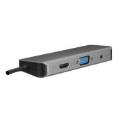 S-Link SW-U525 Gri Metal 10 in 1 Type C Multi-port Adaptör PD Charge, Hdmı, Vga, Audio, SD,TF Card, Usb3.0, RJ45