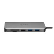 S-Link SW-U525 Gri Metal 10 in 1 Type C Multi-port Adaptör PD Charge, Hdmı, Vga, Audio, SD,TF Card, Usb3.0, RJ45