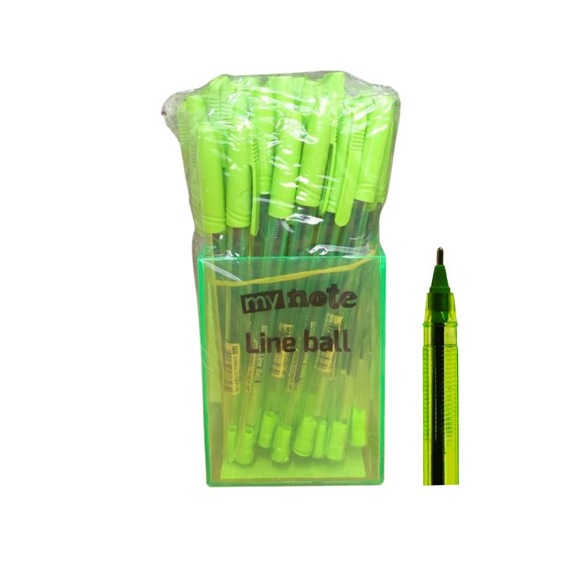 Mynote Line Ball 50'li PP Kutu Neon Yeşil