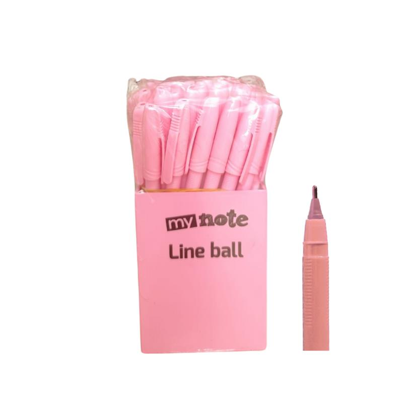 Mynote Line Ball 50'li PP Kutu Pastel Pembe
