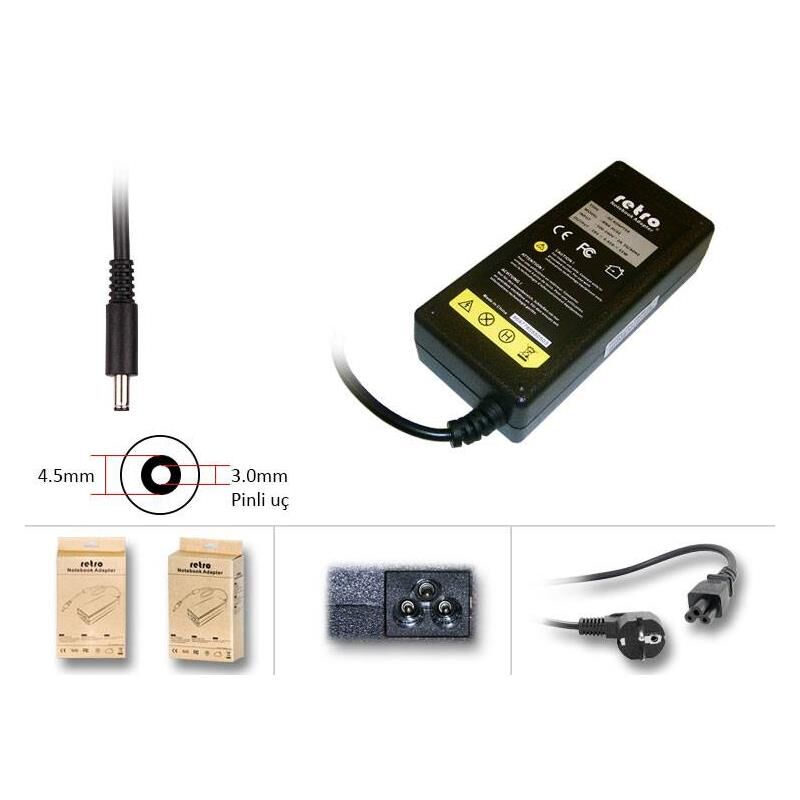 RETRO Notebook Adaptör 19.5V 3.34A 65W (4.5x3.0) Dell - RNA-DL10