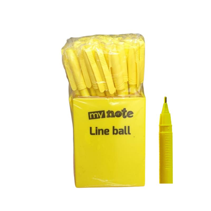 Mynote Line Ball 50'li PP Kutu Pastel Sarı