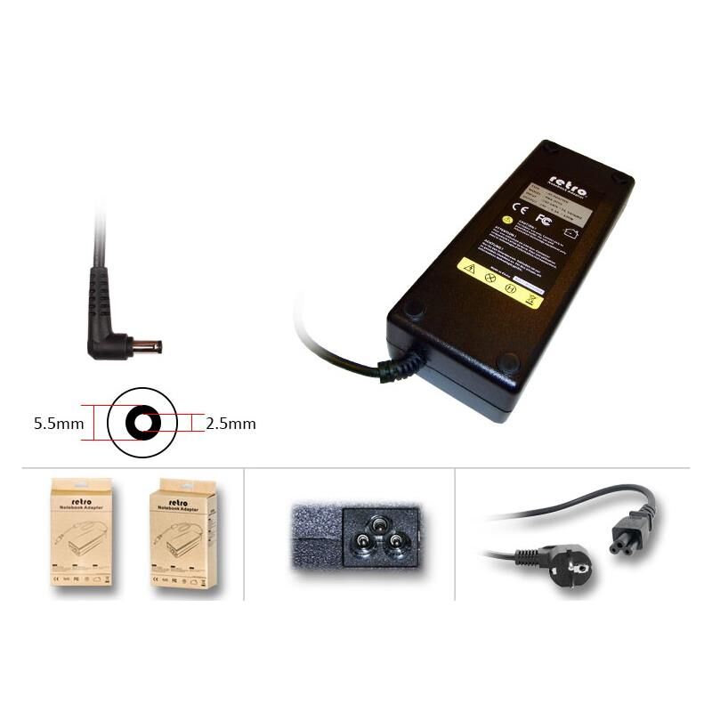 RETRO Notebook Adaptör 19V 6.3A 120W (5.5x2.5)