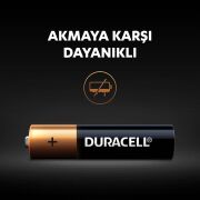 Duracell Alkalin İnce Kalem Pil (AAA) 4 Lü Kartela