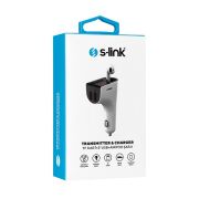 S-link SL-BT245 Bluetooth Kulaklık ve TF+USB Fm Transmitter 5V 3.1A, 5V 1A