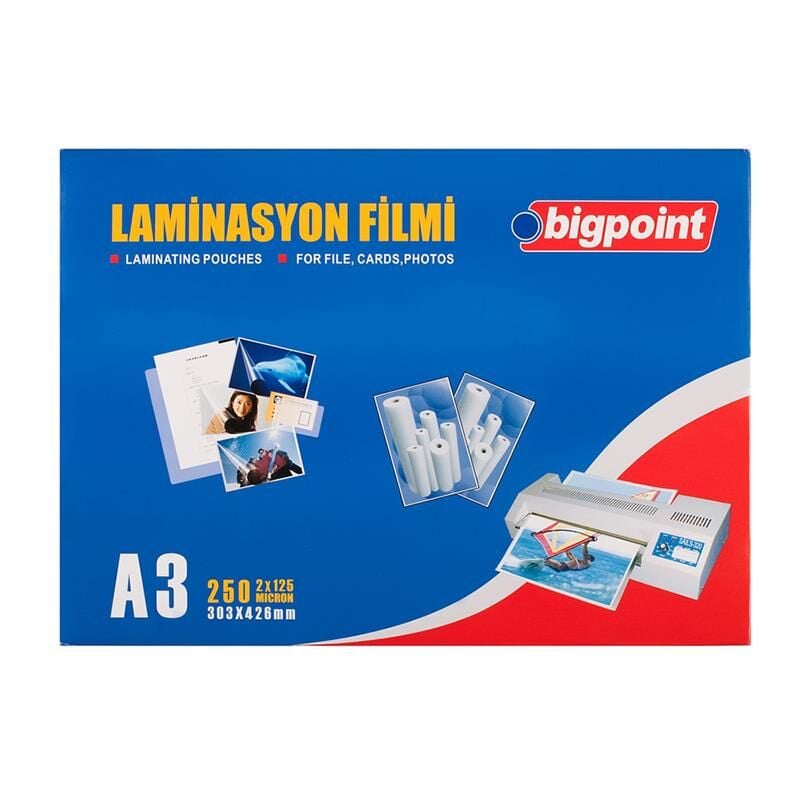 Bigpoint BP693 Laminasyon Filmi A3 125 Mikron 100'lü Kutu