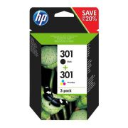 HP 301 Black/Color Siyah/Renkli Multi Paket N9J72AE