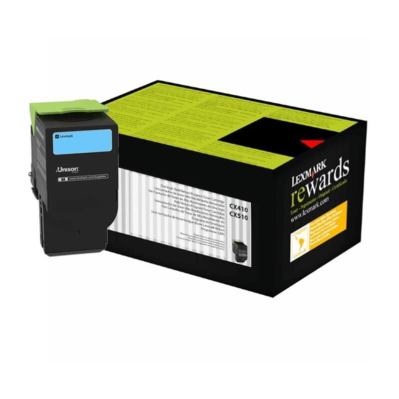 Lexmark 80C8HC0 Toner Orj. - CX410, CX510 Cyan (3K)