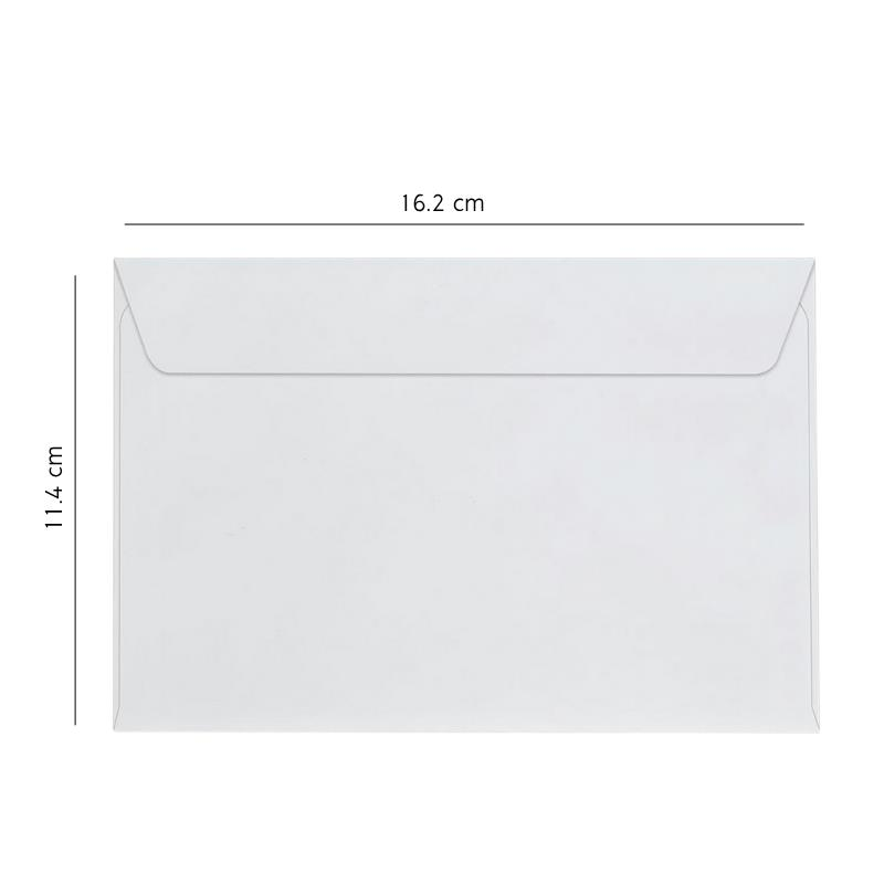 Elitstore Beyaz Mektup Zarfı 110 gr. 11.4 cm x 16.2 cm 100'lü Paket