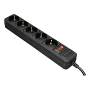 S-Link Akım Korumalı Priz 5'li, 1,5 Metre, Siyah - SPG3-J-5