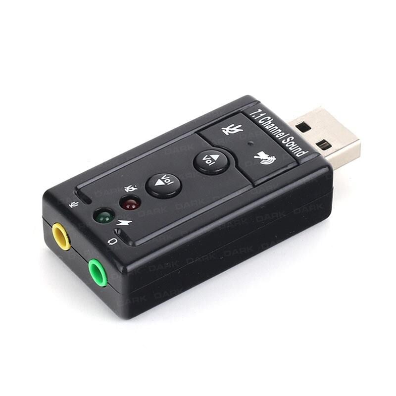 Dark USB Ses Kartı 7.1 Stereo Ses Efektli (Win/Mac Destekli) - DK-AC-USC71