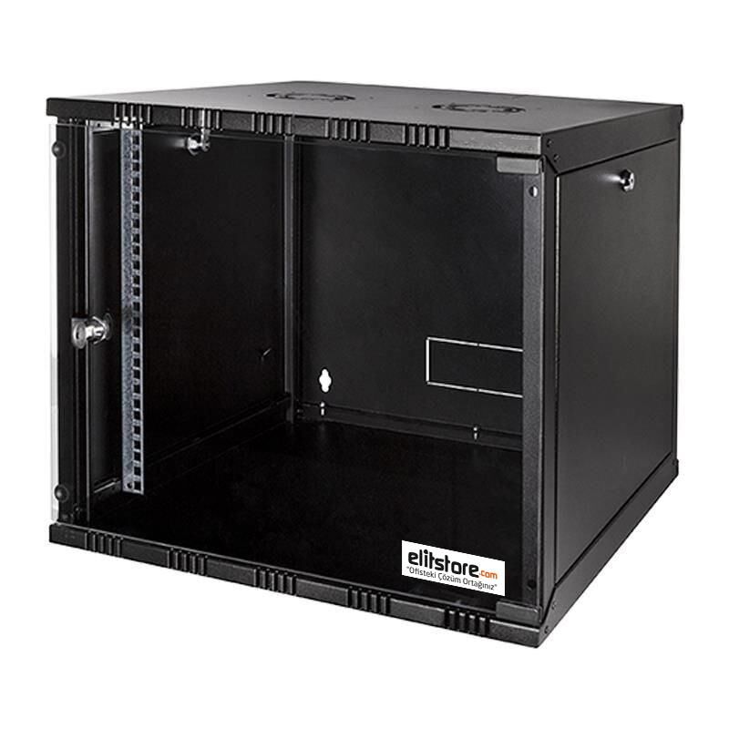 Elitstore 9U Soho Rack Kabin 19 inc W 530mm D 400mm Siyah