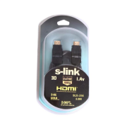 S-link SLX-318 HDMI Kablo 5 metre,  Altın Uçlu 24K + L Kon. 1.4 Ver. 3D