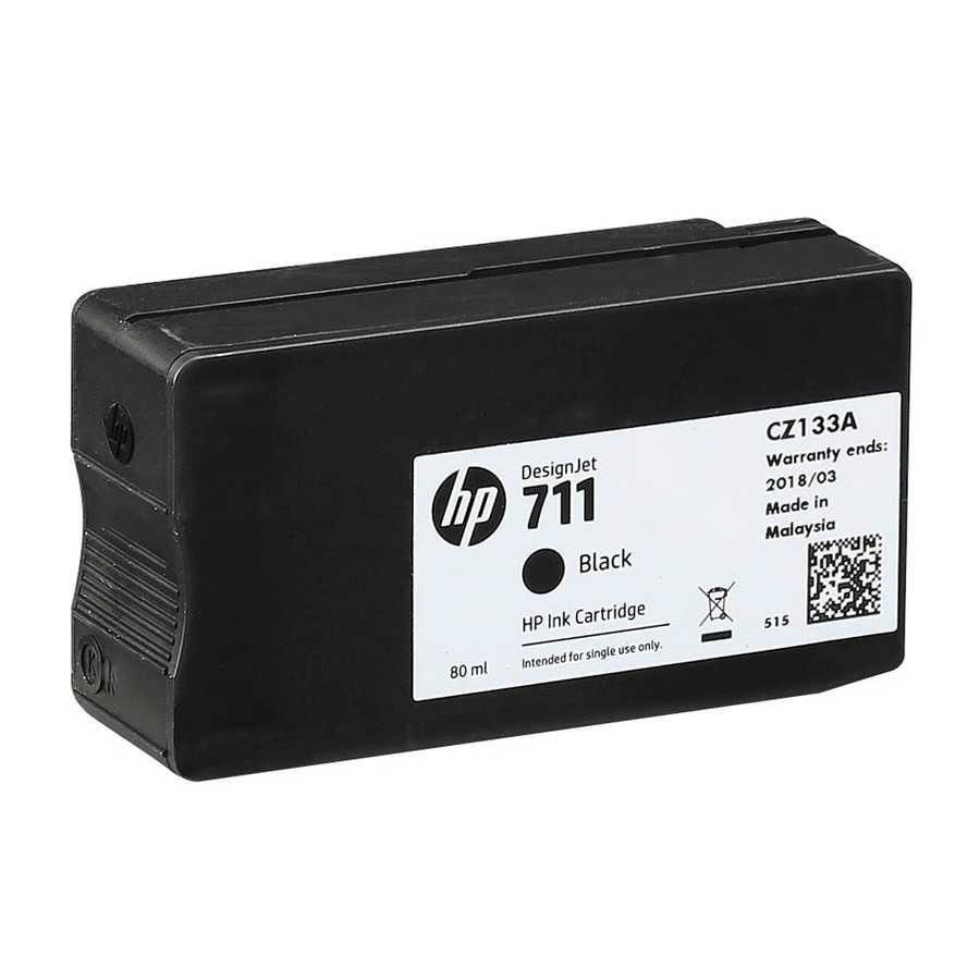 HP Plotter Mürekkep Kartuş Orj. 711 Black, (80ml) CZ133A, T100, T500