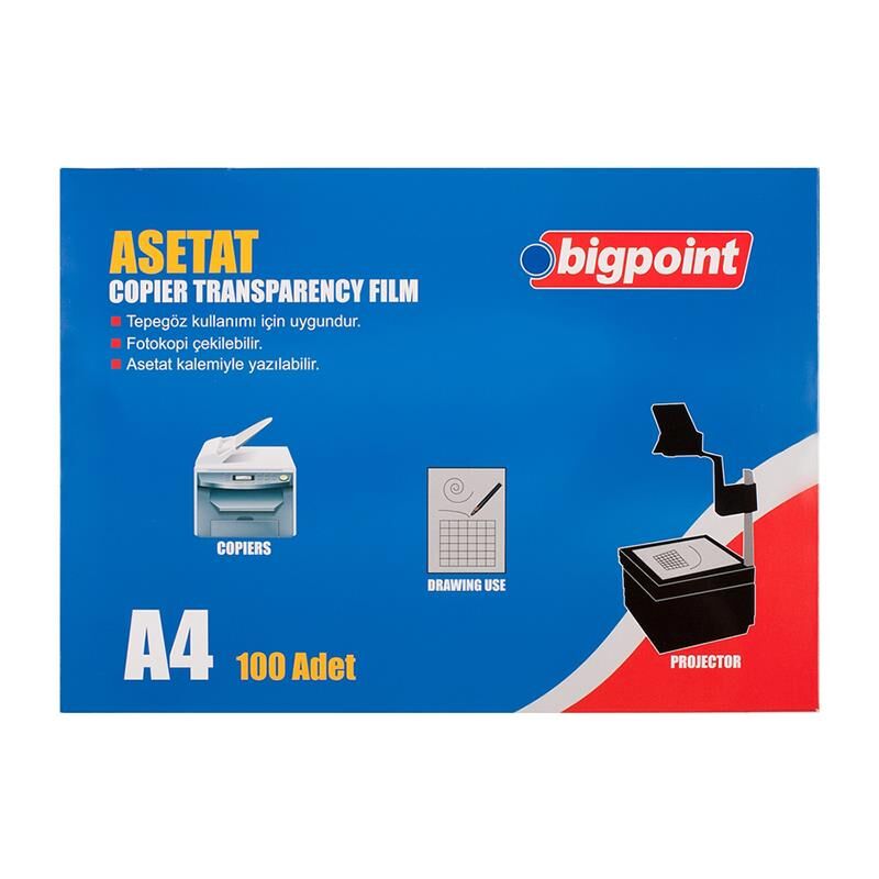 Bigpoint BP699 Fotokopi Asetatı A4 100 Mikron 100'lü Kutu