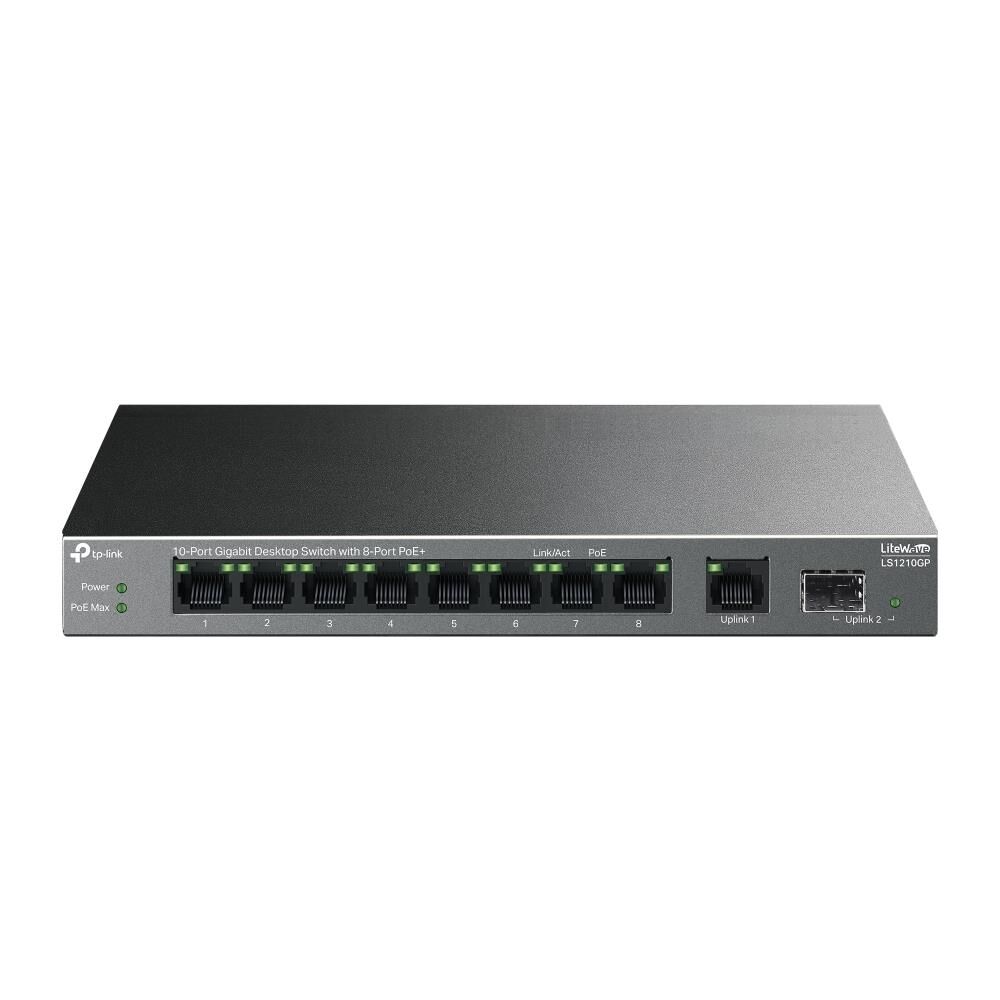 Tp-Link LS1210GP 8 Port Poe+ 10/100/1000 Mbps + 1 Port SFP Switch Metal Kasa