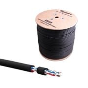 Qport Q-CAT02 CAT6 UTP Kablo, 23AWG, 0.58mm, Outdoor, Siyah, 500 Metre Makaralı