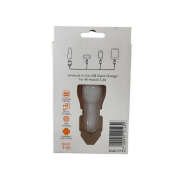 Megatech T05 Araç Çakmaklık Şarj Cihazı, 2 USB, 3.4A, Beyaz