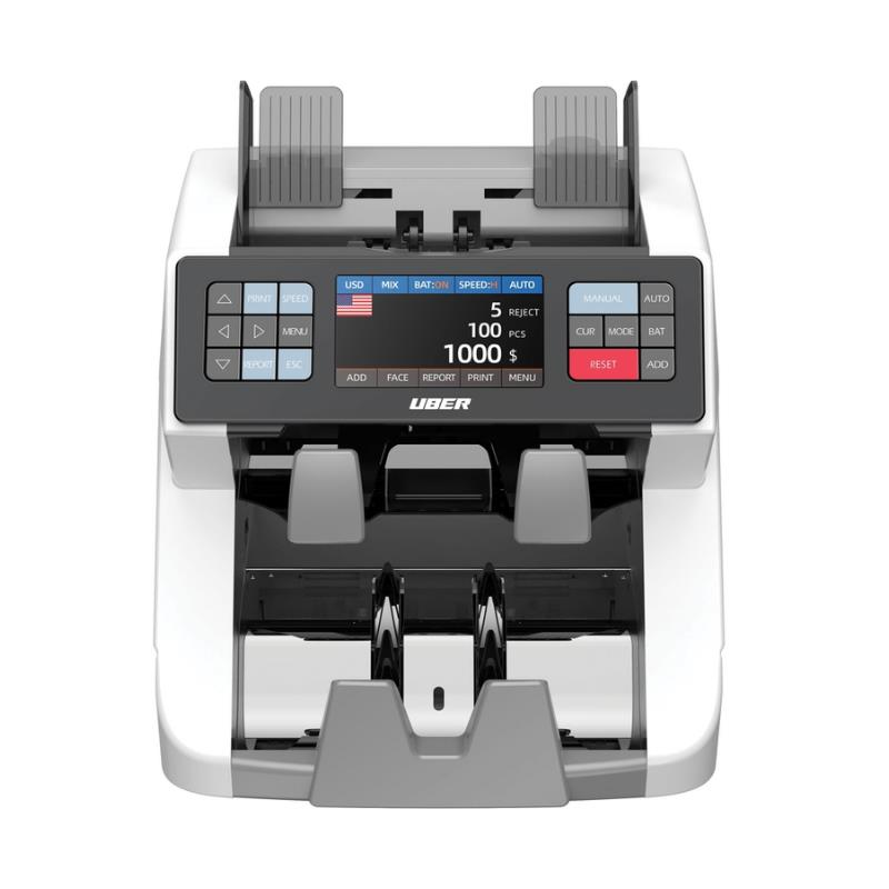 Uber 950 Profesyonel Karışık ve Sıralı Para Sayma ve Kontrol Makinesi, Çift Hazneli, USD, EUR, TL, GBP, RUB, CHF