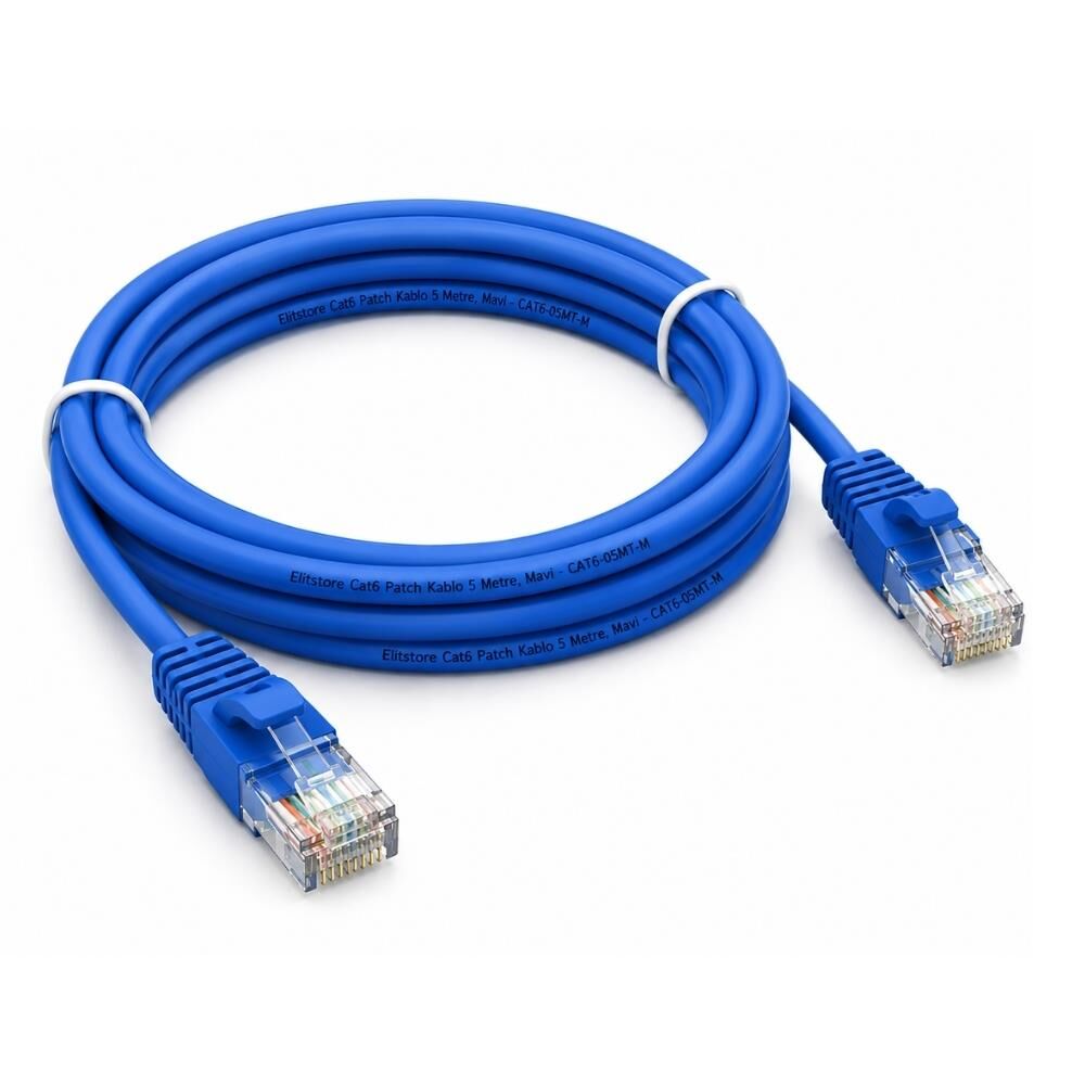 Elitstore Cat6 Patch Kablo 1 Metre, Mavi - CAT6-01MT-M
