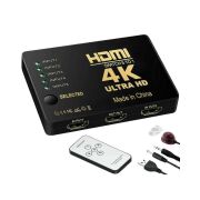 S-Link SL-HSW4K55 HDMI Birleştirici 5 Port Giriş, 1 Port Çıkış, 4K*2K, IR+Adaptör