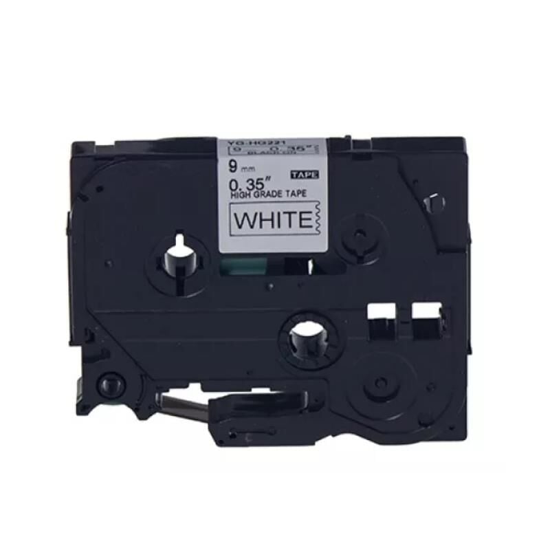 Elitrulo Brother P-Touch 9HGE221, HGE-221, Beyaz Etikete Siyah (9mm x 8m)