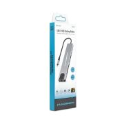 Hadron HDX7841 Type-C Combo Hub HDMI 4K USB 3.0 LAN PD Kart Okuyucu 8 Port Gri