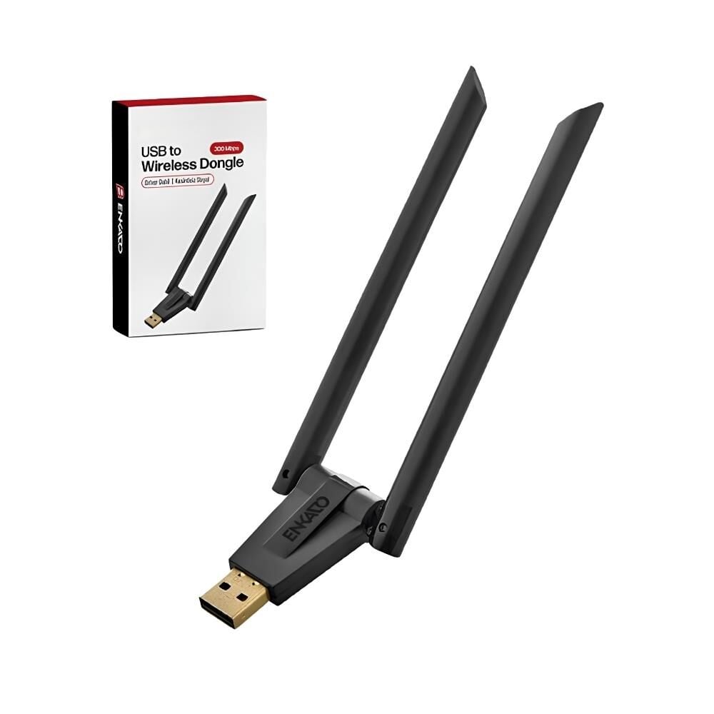 Elitstore USB Kablosuz Wifi Alıcı Çift Antenli 300Mbps - UW9