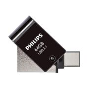 PHILIPS 64GB USB 3.1 Type-C Bellek, 2 in 1 Metal - FM64DC152B/00