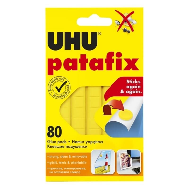 Uhu Hamur Yapıştırıcı Tac Patafix Sarı, 80 Adet - 35242