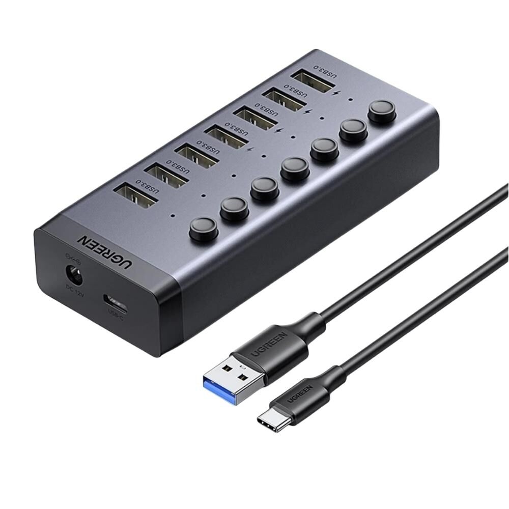 Ugreen 7 Portlu USB Çoklayıcı ve Şarj İstasyonu Type-C, 7 x USB 3.0 HUB 5 Gbps, 30778 (CM481)