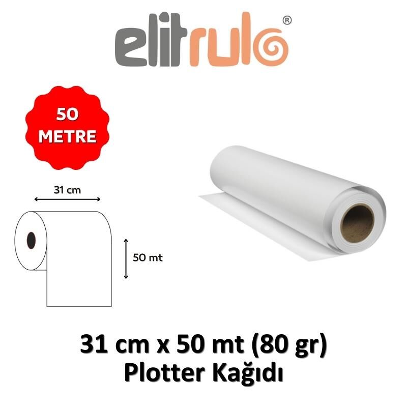 Elitrulo Plotter Kağıdı 31cm x 50mt 80gr