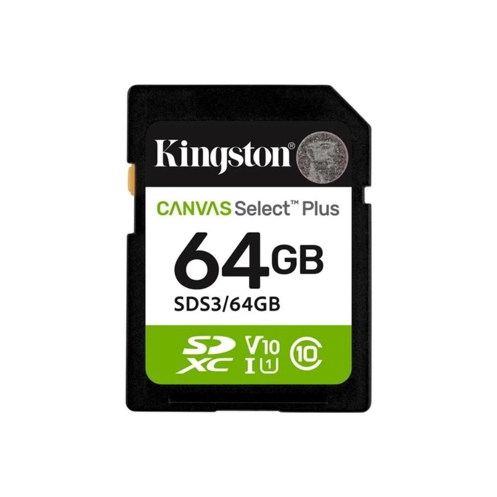 Kingston SDS3/64GB 64GB SDXC Canvas Select Plus Gen3 100MB/s C10 UHS-I U1 V10 Hafıza Kartı